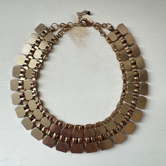 Retro The Limited Gold Tone with Black and Cream Lucite Statement Necklace - Picture 8 of 13